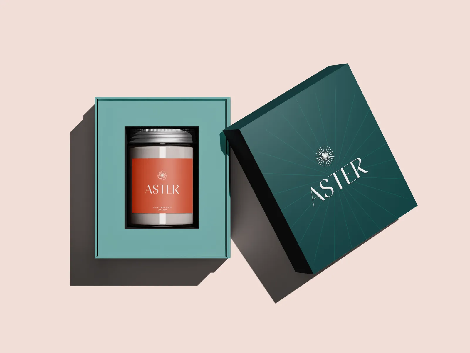 Vela da marca ASTER, item do kit entregue ao parceiro